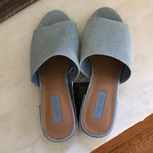 Light blue denim dressy sandal